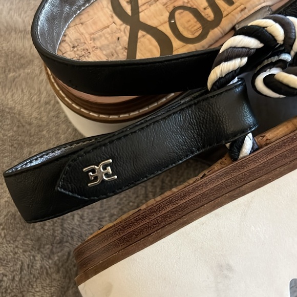 Sam Edelman Wedge platform Black & White sandals Size 10.5 - Picture 7 of 10